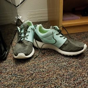 Army Green and Turquoise Nike Roshes